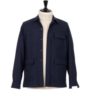 De Petrillo Aubergineblaue Sportjacke „Shirt Pocket" Aus Wolle Und Flash Sale