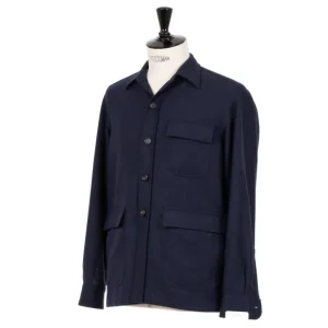 De Petrillo Aubergineblaue Sportjacke „Shirt Pocket" Aus Wolle Und Flash Sale