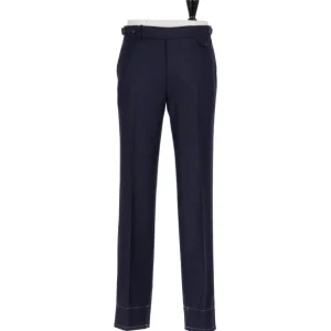 Rota Sartorial Exklusiv Bei Michael Jondral: Blaue Flanellhose Aus Reiner Wolle Rota Sart New