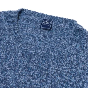 Fedeli Exklusiv Bei Michael Jondral: Denim Blue Scottish 3-Ply Mouline Cashme Best Sale