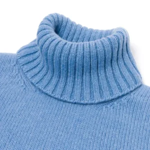 Fedeli Exklusiv Bei Michael Jondral: Azure Blue Scottish 4-Ply Cashmere Turtl Sale