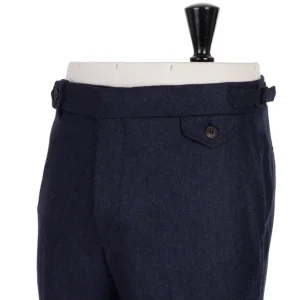 Rota Sartorial Exklusiv Bei Michael Jondral: Blaue Flanellhose Aus Reiner Wolle Rota Sart New