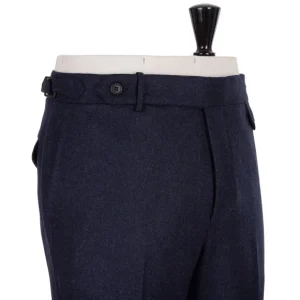 Rota Sartorial Exklusiv Bei Michael Jondral: Blaue Flanellhose Aus Reiner Wolle Rota Sart New