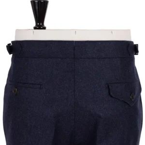 Rota Sartorial Exklusiv Bei Michael Jondral: Blaue Flanellhose Aus Reiner Wolle Rota Sart New