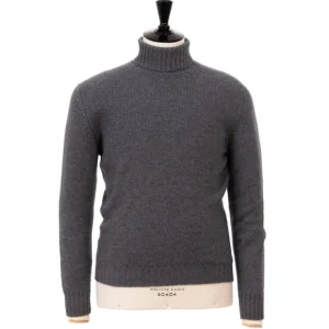 Fedeli Exklusiv Fur Michael Jondral: Flanellgrauer Rollkragenpullover Hergestellt Fashion