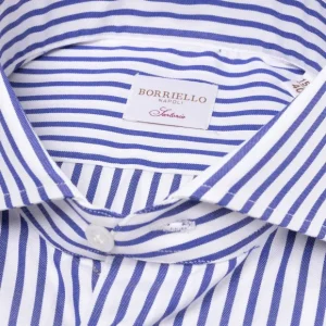 Borriello Gestreiftes Hemd Aus Reiner Baumwolle „Jermyn Stripe" Handgefertigt Cheap