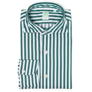 Finamore 1925 Gestreiftes Sportshirt Aus Reiner Baumwolle „Bourbon Stripes" Simone-Kragen New