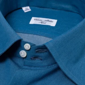 Cesare Attolini Hemd „Denim Sartoriale" Aus Feinem Baumwolltwill Von Alumo Collo Marco Outlet