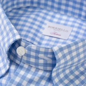 Borriello Kariertes Hemd „Royal Oxford" Mit Button Down Und Sport Cuff - Handgemacht Sale