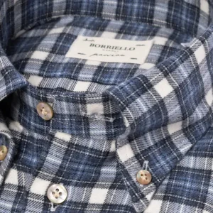 Borriello Kariertes Spot-Hemd „Madras-Check" Aus Geburstetem Vintage-Baumwoll-Flan Sale