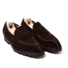 Saint Crispin's Loafer „Norvegian Split Toe" Aus Dunkelbraunem Wildleder Store