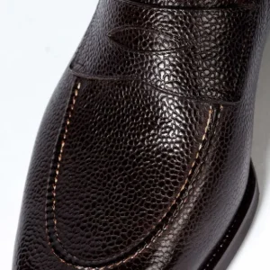 Saint Crispin's Penny Loafer Aus Dunkelbraunem Scotch-Grain-Kalbsleder Handpoliert Store