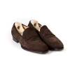 Saint Crispin's Penny Loafer „Kleid" Aus Dunkelbraunem Kalbsleder Reine Handarbeit Fashion