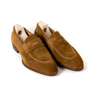 Saint Crispin's Pennyloafer „Kleid" Aus Hellbraunem Wildleder Discount