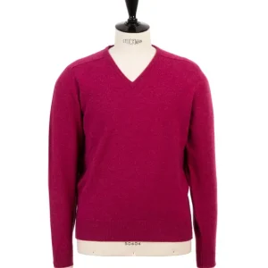 William Lockie Pullover „Leven Vee" Aus Reiner Geelong-Lammwolle 2-Lagig Hot