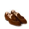 Saint Crispin's Quasten-Loafer „Short Vamp" Aus Cognacfarbenem Wildleder Reine Handarbeit New