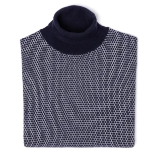 Brigatelli seit 1922 Rollkragenpullover Aus Merinowolle Und Kaschmir Mit Quadratischem Jacquard 1-Lagig, Ca Cheap