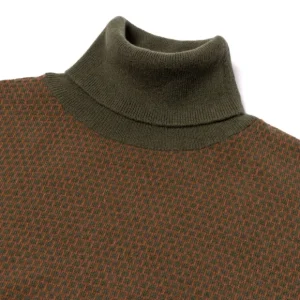 Brigatelli seit 1922 Rollkragenpullover Aus Merinowolle Und Kaschmir Mit Quadratischem Jacquard 1-Lagig, Ca Sale