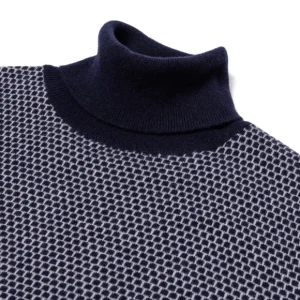 Brigatelli seit 1922 Rollkragenpullover Aus Merinowolle Und Kaschmir Mit Quadratischem Jacquard 1-Lagig, Ca Cheap