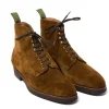 Saint Crispin's Stiefel „Full-Derby" Aus Tabakbraunem Wildleder Reine Handarbeit Cheap