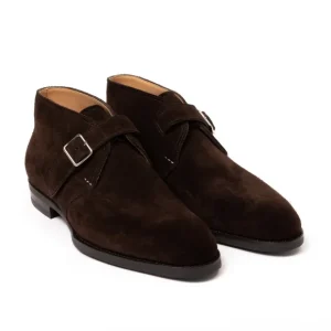 Saint Crispin's Stiefeletten „Monk Bootee" Aus Dunkelbraunem Wildleder Reine Handarbeit Store